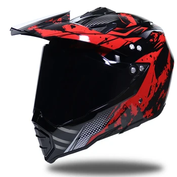 Gratis forsendelse moto motorcykel hjelm casco capacete motocross racing hjelm med linse vinter ATV, dirtbike, vindtæt hjelme