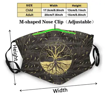 Golden Tree Of Life På Træ-Struktur Genanvendelige Ansigtsmaske, Justerbar Vaskbar Udskiftelige Mode Fase Masker Tree Of Life