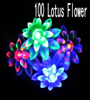 100 LED Lotus Blomst Belysning Dekoration til dit Hus, Jul Garden Party Gårdhave Græsplæne Hegn Ferie og Festival Fest