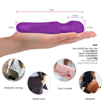 G-Spot Mini AV Magic Wand Massager Dildo Vibrator Kvindelige Sex Legetøj til Kvinder Klitoris Klitoris Stimulator Intime Varer for Voksne