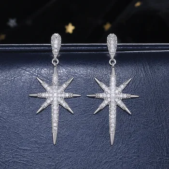 2021 nye luksus Stjerner 925 sterling sølv øreringe til kvinder jubilæum gave smykker engros moonso E5890