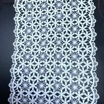 5yard 15cm hvid retikulære afrikanske lace stof bånd kunst håndværk syning trim DIY håndarbejde Mælk silke vandopløselige gardin blonder