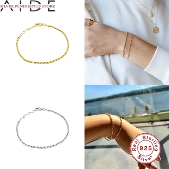 AIDE 925 Sterling Sølv Fashion Armbånd Til Kvinder 18 K Guld Forgyldt Armbånd Smykker 2020 Engros-Pulseras Mujer