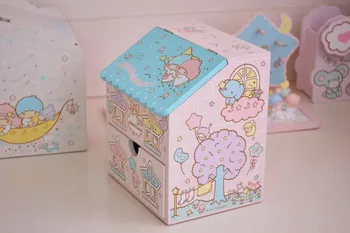 Original Japan tegneserie Lille to stjerner trækasse Comestic Box Kit Dressing opbevaringsboks Til dukkehus tilbehør piger gaver
