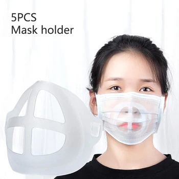 5pcs 3D Munden Maske Støtte Beslag Vejrtrækning Hjælpe Maske Indre Pude Beslag fødevaregodkendt Silikone Maske Holder Åndbar Ventil
