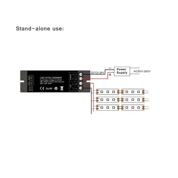 Enkelt Farve LED Lysdæmper Sync Controller DC12V 24V 25A Wireless Touch RF-Fjernbetjening til LED Strip String Lys Moduler