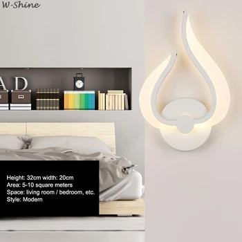 LED-Lys, Moderne væglampe Akryl Sconce Flamme Form Indendørs Badeværelse Soveværelse, Stue, Entre Art Dekoration