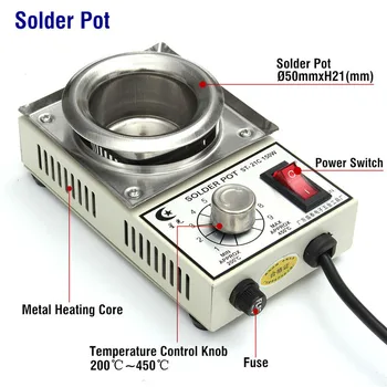 Høj Kvalitet Kontrolleret Temperatur, Lodning Pot Smelte Tin Pot Dåser Titanium Plade
