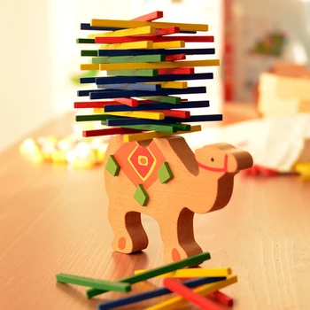 Søde Tegneserie Dyr Pædagogiske Balancing Træ-Matematik Legetøj Elefant Kamel Spillet Træ Balance Montessori Legetøj Baby Matematik Børn