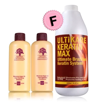 Uitikare 1000ml Brasilianske Keratin Behandling af Frit Formaldehyd Lige+Gratis Mini Travel Argan Oil Shampoo og Balsam