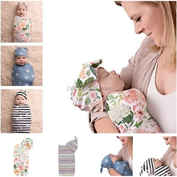 Baby Wrap Sovepose Søde Tæppe med Hat Swaddle Sæt Nyfødte Anti-shock Blød Hud-venlige Håndklæde Spædbarn Gaver