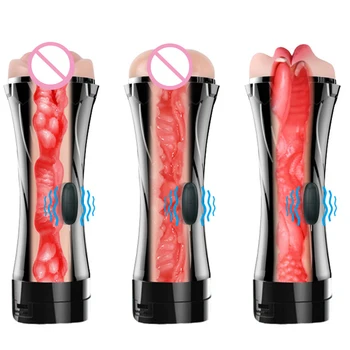 Mandlige masturbator cup vibrator fast pocket pussy anal munden sex dukker, legetøj til mænd kunstig vagina lomme voksen legetøj produkter