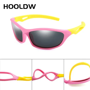HOOLDW Cool Kids Solbriller Børn Polariserede solbriller UV400 Beskyttelsesbriller Drenge Piger Baby Silikone Fleksible Briller Oculos de sol