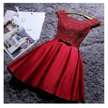 Kvinders bryllup part kjole plus size sequined blonder satin røde kort formel prom aften kjole til nytår 2021 graduering kjole
