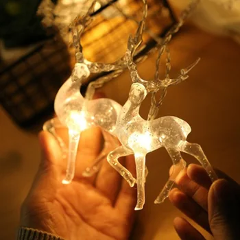 Deer LED Fe String Lys batteridrevet Rensdyr Indendørs Dekoration julefrokost Ferie Festivaler Xmas Udsmykning Engros