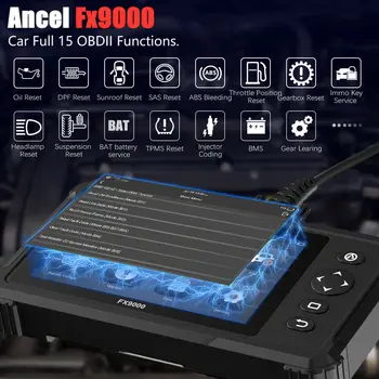 Ancel FX9000 Bil Diagnostisk Værktøj Motor Analyzer OBD2 Scanner Alle System-Kode Læser SAS Nulstille Automotive Scanner Gratis Opdatering
