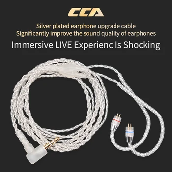 Nye CCA Sølv Forgyldt Opgradere Kabel 3,5 mm Audio Kabel-4 Kerne 0,75 mm 2 PIN Oprindelige Hovedtelefon Kabel-DIY til CCA C10/C16/C04