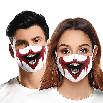 Voksen Stor Mund 3D Printet Ansigt Stof Masker La casa de papel Kraniet Genanvendelige Vaskbar Masker Bevis Maske Mascarilla masque