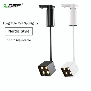 [DBF]Nordiske Moderne Led Track lys 8W Lang Stang Jernbane Spotlight LED Track Lys AC 110V 220V Sort/Hvid Guide Rail Track Lys