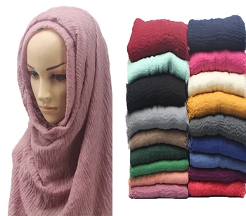 50stk/meget Høj Kvalitet Almindelig 55 Farver Falmede Boble Tørklæde Sjal med Frynser Muslimske Hijab Hoved Wrap Stor Størrelse