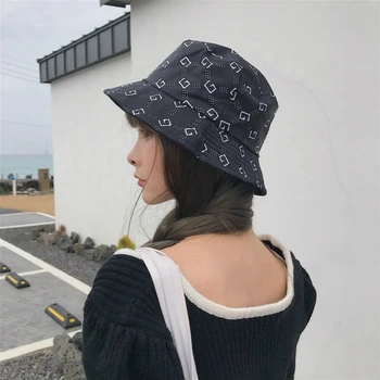 2020 Mærke Kvindelige Cap Foråret Bærer Dobbelt-Sidet Solen Bucket Hat Sommer Mode Breve Graffiti Kvinde Fiskeren Hat