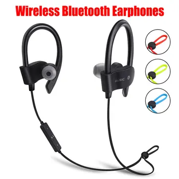 Bluetooth-Hovedtelefoner Trådløse Sport Sved Bevis Øretelefoner Stereo Headset In-Ear Hovedtelefoner til iPhone Smartphone Med Mic