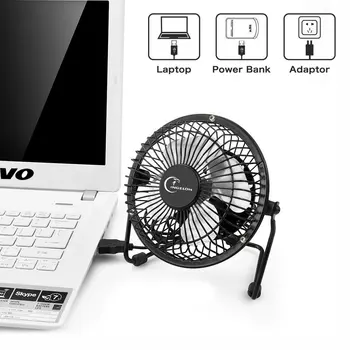 Ingelon USB-Fan Mini bærbare Ventilatorer Tabel Personlige Skrivebord Sort gadgets med Silikone dæmpning puder Dropshipping Tablet Desktop-Fan