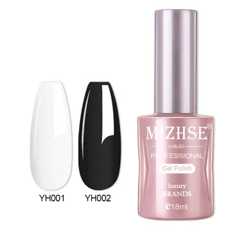 MIZHSE Black7&Hvid Farve fransk Manicure Kits Tip Guider Nail Art Dekorationer UV Gel Soak Off UV-LED-Gel Polish Sæt