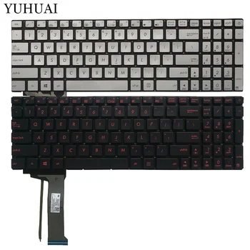 OS laptop tastatur Til ASUS GL752 GL752V GL752VL GL752VW GL752VWM ZX70 ZX70VW GL771 GL771J GL771JW GL771JM sølv/rød baggrundsbelyst