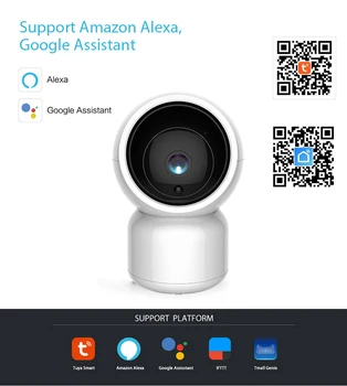 Tuya APP WiFi Kamera Smart Liv 1080P HD, WiFi-Kamera med Pan-Tilt-Zoom To-Vejs Audio Alexa Google Startside WiFi Kamera TUYA