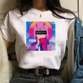 Sommeren Vaporwave Pige, Kvinder T-Shirt, Top Plus Size Store Bølge Æstetiske Tshirt Tegnefilm Grafiske Tees koreansk Stil Kvindelige T-shirt