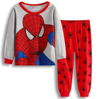 Børns Pyjamas Foråret langærmet T-Shirt+Bukser Sport Set Tegnefilm Spiderman Børne Nattøj Dreng Pige Baby Sveller Nattøj 2-7T