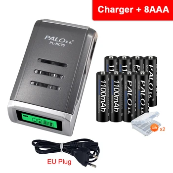 PALO 1,2 V AAA genopladelige batteri aaa batteria ni-mh 1,2 v-batterier med LCD-display oplader til aa aaa ni-mh ni-cd batteri