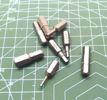 Nye 10STK Sekskantet skrue Bits med hul L25mm H2 H2.5 H3 H4 H5 H6 H7 H8 Magnetiske S2-Stål Med 1/4