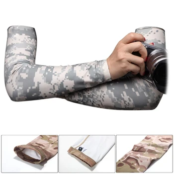 NYE 1 Par Udendørs Sport Camouflage Anti-UV-Elastisk Køling Komprimering Arm Ærmer