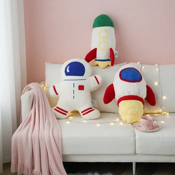 Tegnefilm Space Serien Astronaut Rumskib Raket Plys Legetøj Blød Pude Pude Kreative udstoppet Dukke Børn Børn Fødselsdagsgave