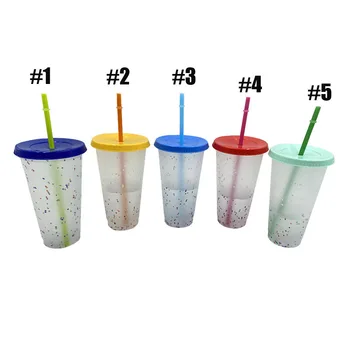 700mlDouble-layerplastic halm cup matteret plast tumbler gummi maling vand cup solid farve vandflaske gave