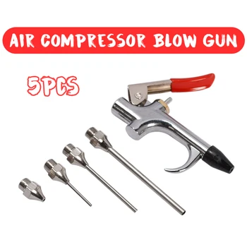 5pcs/set Kompressor Blæse Pistol Metal Værktøj Npt luftindtag Kit Spray Blæser Oppustelige Nål Rengøring Tilbehør Værktøj