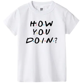 Hvordan Du Gør I Print-Hvid Drenge t-shirts, Korte Ærmer O-hals Casual Top Drenge Og Pige t-shirt KT-2085