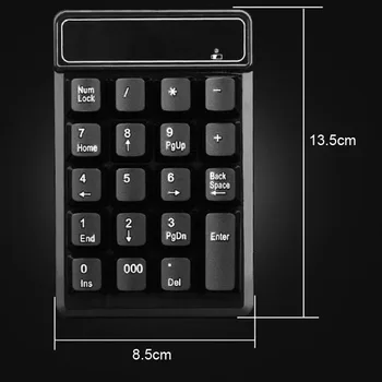 2.4 GHz Mini-USB Trådløst Numerisk Tastatur Med 19 Taster numerisk tastatur Numpad Receiver For Windows XP/7/ 8 Bærbare PC GDeals