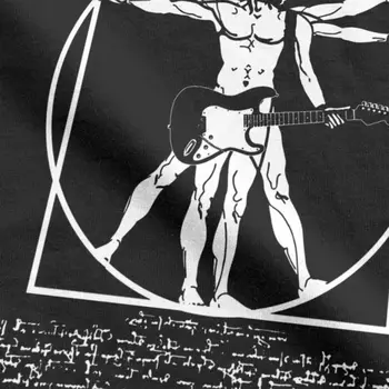 Bomuld T-Shirt Vitruvio ' S Mand, At Spille Guitar Mænd T-Shirt Da Vinci-Guitarist Leonardo Kunstner Tee Shirt Bedste Tees Idé Tøj