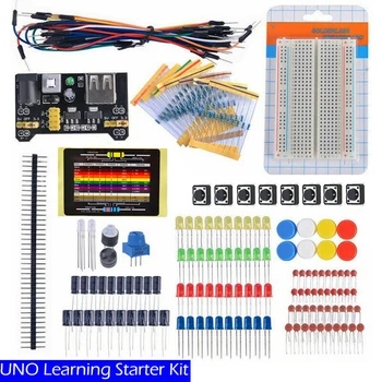 Elektronik Komponent Basic Starter Kit Breadboard Kabel-Modstand Kondensator LED Potentiometer For Begyndere at Lære Arduino
