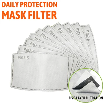 100/50/20Pcs Pm2.5 Filter Papir 3 Lag Anti Tåge, Tåge Munden Maske Anti Støv Aktiveret Carbon, Masker, Filtre Health Care Face Maska