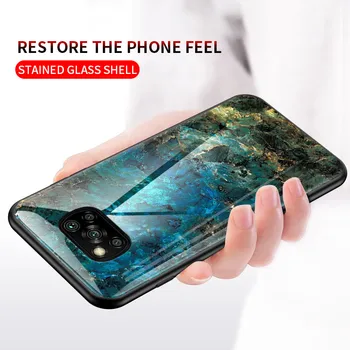 Hærdet Glas, Marmor Tilfældet For Xiaomi POCO X3 NFC-Hårdt Cover