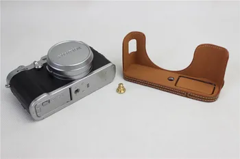 Nye Pu Læder kamerataske Til Fujifilm X100F X100-F Kamera Halv Taske Cover Open Battery Design 3 Farve Sort Og Brun