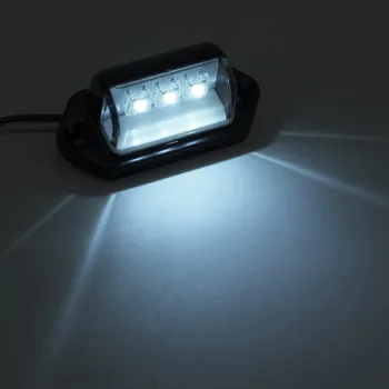 AUTOUTLET 3 LED Licens Nummer Plade Lys Lampe Lavt strømforbrug Vandtæt Lys For Lastbil Lastbil Van Trailer 12V/24V