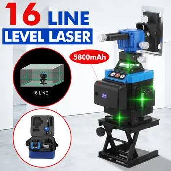 Laser-Niveau 4D 8/12/16 Linjer Professionel selvnivellerende 360 Vandret Lodret Grøn Laser Beam-Line Bygge måleværktøj