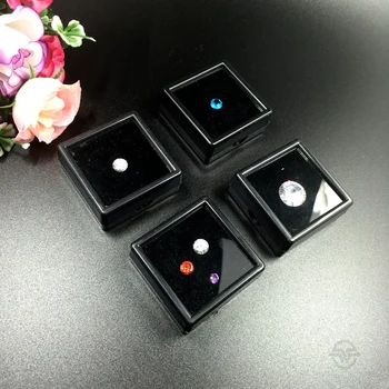 Kvalitet, Sort og Hvid 20pcs/masse Diamant Display Box Plast Gemstone Boksen Gem Opbevaring Sag Organizer 3*3 4*4 5*5 6*6 9*9cm