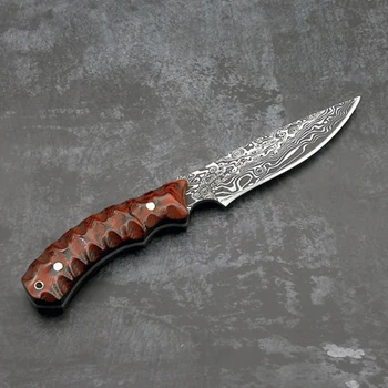 ToughKeng Red Micarta Håndtere Forge 440 Stål Fixed Blade Knife 58HRC Udendørs Camping Knive for Overlevelse