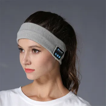 Fashionable Genopladelige Trådløse Musik Pandebånd Indbyggede Højttaler Mikrofon Bluetooth Hovedtelefon til Sport